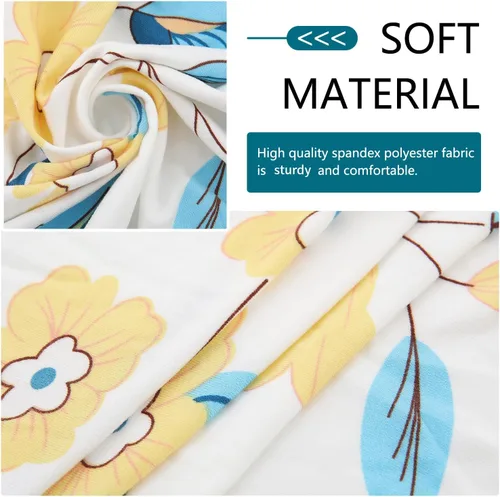 Miniatura 3 de hyha Fundas de cojín estampadas para sofá, fundas florales lavables para sofá de 3 cojines, fundas de cojín de exterior con patrón elástico