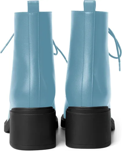 Miniatura 136 de ROSERWISH Botas altas de tacón bajo y grueso para mujer, con cordones, cómodas, modernas, con puntera redonda, de 2.5 pulgadas
