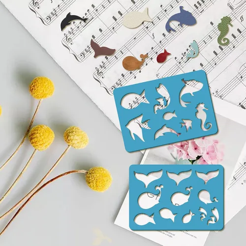 Miniatura 6 de GORGECRAFT Plantilla de 2 estilos para hacer aretes, plantilla de animales marinos, criaturas oceánicas, plantillas de formas de joyería, plantillas