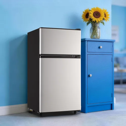 Miniatura 5 de WANAI - Refrigerador miniatura con congelador, 3.5 pies cúbicos, 2 puertas, pequeño refrigerador con características de control mecánico de 7