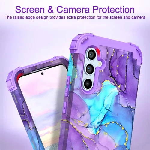 Miniatura 3 de Hocase Funda para Galaxy A37 5G, protección resistente a prueba de golpes, parachoques de goma de silicona suave+funda protectora híbrida
