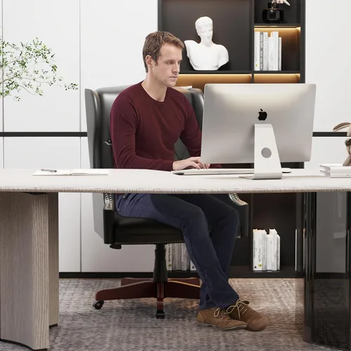 Miniatura 7 de Silla de oficina ejecutiva de 330 libras, diseño ergonómico, respaldo alto, reclinable, cómodo asiento y respaldo acolchados, silla de escritorio