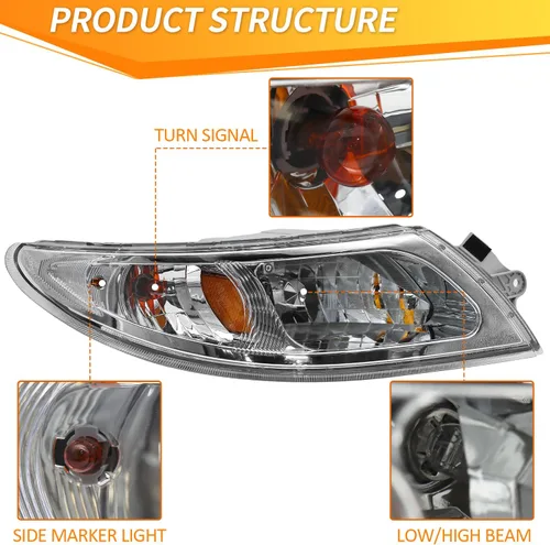 Miniatura 2 de Conjunto de faros delanteros para camiones International Durastar 4200 4300 4400 4900, 2002-2018 International 4300 Pareja de faros delanteros