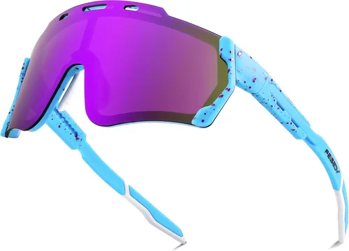 FEISEDY Ciclismo Deportes Gafas de sol Wraparound Lente Magnética Ajustable Piernas Visera Hombres Mujeres Juventud Escudo B0028