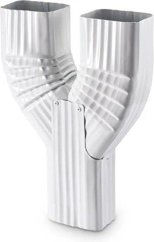 Miniatura 3 de VYH Desviador en Y de canalón de bajante 2x3, blanco de bajo brillo, bajante en Y, conector Y de bajante de canalón, desviador de bajante, conector