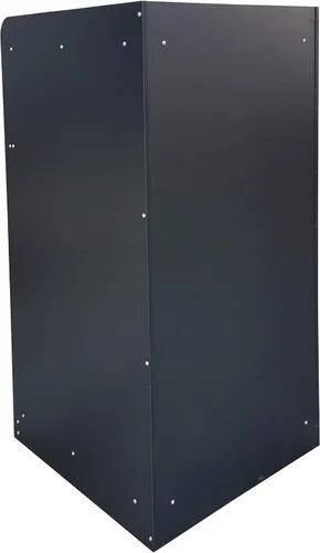 Miniatura 3 de FixtureDisplays® Black Restaurant - Recipiente de basura de comida rápida con puerta con bisagras, bandeja empotrada superior, capacidad