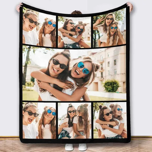 Miniatura 24 de Mantas de fotos, 5 fotos, mantas y mantas personalizadas, manta de fotos personalizada, regalos para familiares, amigos, hombres, mujeres y niños