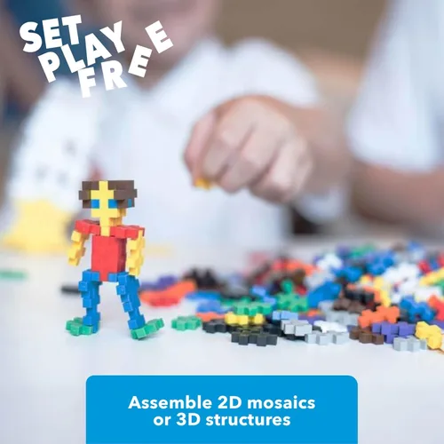 Miniatura 6 de PLUS PLUS - Set de Juego Abierto - 600 Piezas - Mezcla de Colores Básicos, Juego de Construcción STEM, Mini Rompecabezas Encastrables para Niños