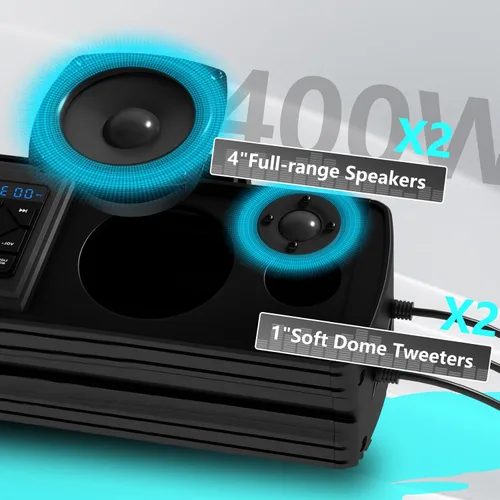 Miniatura 2 de Barra de sonido UTV, barra de sonido impermeable IP66 Bluetooth para carrito de golf, sistema de altavoces ATV, barra de sonido SXS compatible