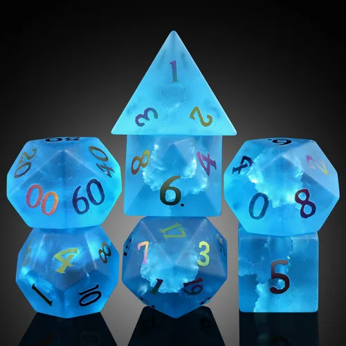 Miniatura 23 de Juego de dados Aagte D&D DNDND Un juego completo de dados de piedra DND con estuche de regalo magnífico para juego de mesa Dungeons and Dragons