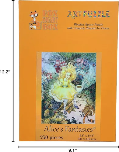 Miniatura 8 de Paquete de madera para adultos con piezas de forma única, fabricado en Estados Unidos por FoxSmartBox - 250 piezas - Alice's Fantasies