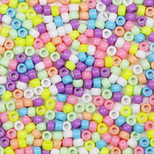 Miniatura 13 de 500 cuentas de plástico para hacer pulseras, manualidades, llaveros y decoraciones de adornos (amarillo)