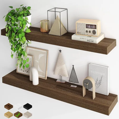 Miniatura 47 de Fun Memories Estantes flotantes para pared, estantes flotantes de 48 pulgadas de largo, juego de 1, estante colgante con soportes invisibles