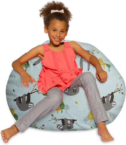 Miniatura 17 de Posh Creations - Sillón puff para niños, adolescentes y adultos, incluye funda extraíble y lavable a máquina, tamaño mediano de 27 pulgadas, lona