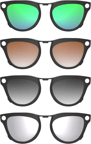 HIBLOKS 4 clips polarizados para Ray-Ban Meta Skyler y Gen 2 (RW4010/RW4014 52-20), clips de decoloración de marco negro para RayBan Skyler protegen