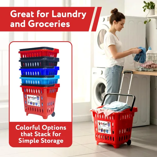 Miniatura 6 de DBEST PRODUCTS - Carrito para compras/ropa sucia Rojo