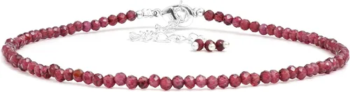 Miniatura 28 de Gempires - Tobillera ligera hecha a mano con cuentas, diseño clásico, hipoalergénica, chapada en plata de 11 pulgadas, regalo único para uso diario