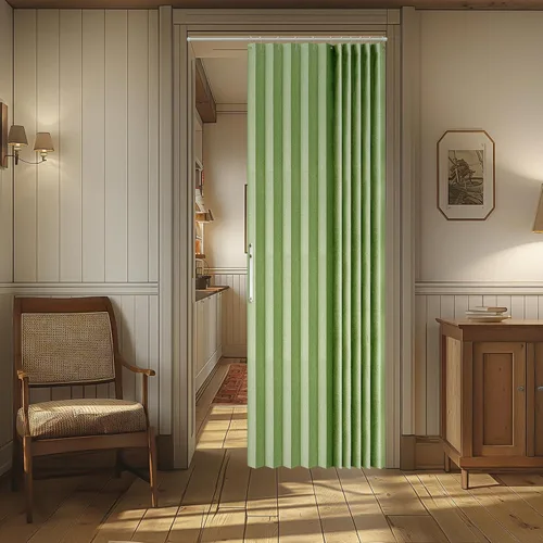 Miniatura 31 de AJAZZ Cortina de puerta magnética 100% opaca de acordeón para armario, cortina invisible para puerta interior de dormitorio, sala de estar, pasillo