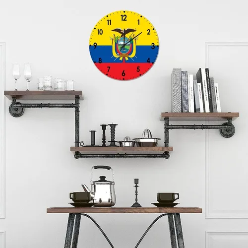 Miniatura 263 de Cheyan Reloj de pared con bandera de Canadá de 12 pulgadas, silencioso, sin tictac, de PVC, funciona con pilas, reloj redondo decorativo, regalo
