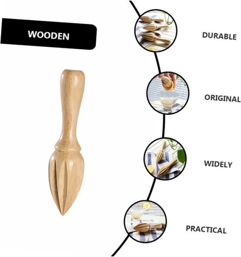 Miniatura 6 de Zerodeko Wooden Lemon Juicer Squeezer Manual Citrus Reamer Hand Press Fruit Extractor Ergonomic Design for Fresh Orange and Grapefruit Juice at Home