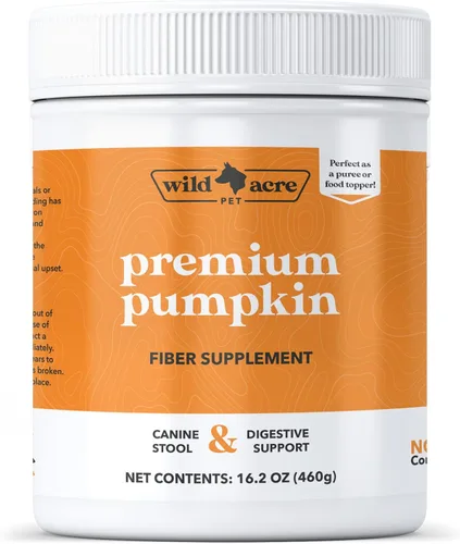 Wild Acre Polvo de calabaza para perros, no más diarrea o scoots! - Puré digestivo o adorno de comida - Suplemento de fibra para perros con