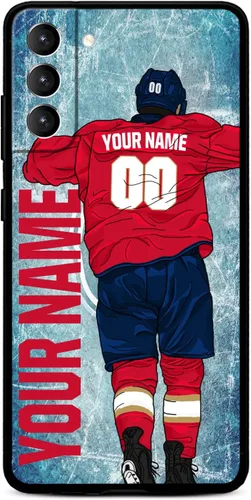 Miniatura 14 de Funda personalizada de hockey sobre hielo con nombre y número para Samsung Galaxy S22 S23 S21+ S20 Ultre S21 FE S10 S8 S9 Plus, silicona líquida