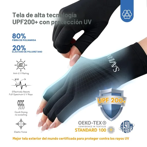 Miniatura 7 de SAVILAND Guantes UV para uñas: guantes profesionales UPF200+ U V para manicura de gel, anti UVA y UVB 999+ guantes para lámpara de uñas de gel