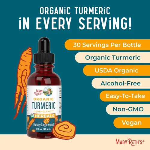 Miniatura 7 de MaryRuth Organics Extracto líquido de cúrcuma orgánica, sin azúcar, orgánico por la USDA, suplemento de cúrcuma orgánica, sin OMG, sin gluten