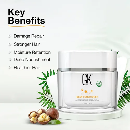 Miniatura 3 de GK HAIR Global Keratin Deep Conditioner Masque Paquete de 2 (7.05 fl oz/7.05 oz) Máscara de tratamiento de reparación hidratante intensa