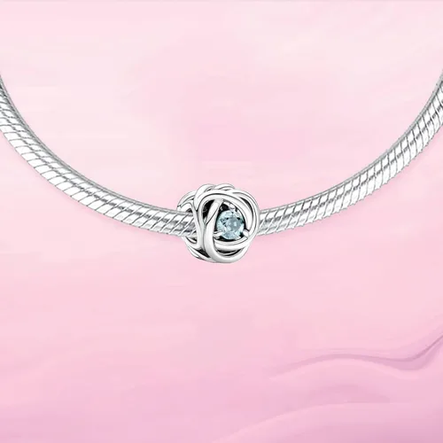 Miniatura 2 de VALGACLS Dijes de plata de ley 925 con forma de corazón de amor para pulsera collar dije de feliz cumpleaños dije de círculo de eternidad