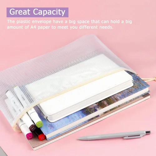 Miniatura 6 de Tamaki Paquete de 6 Bolsas de Malla con Cremallera Impermeables Bolsas con Cremallera Duraderas para Organización, Bolsa para Tableros