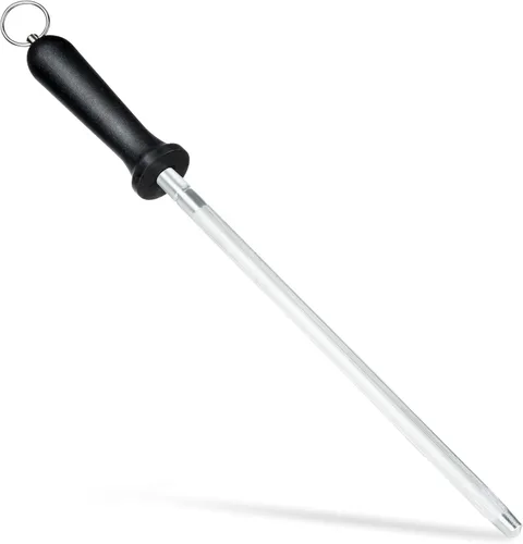 Miniatura 13 de Varilla afiladora de cuchillos, acero al carbono de 13 pulgadas para cuchillos de cocina, barra de afilado magnetizada profesional con chapado