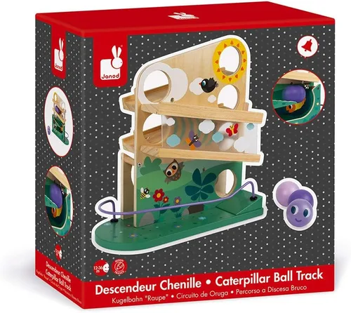 Miniatura 8 de Janod Pista de bolas de oruga de madera, a partir de 12 meses, J08055