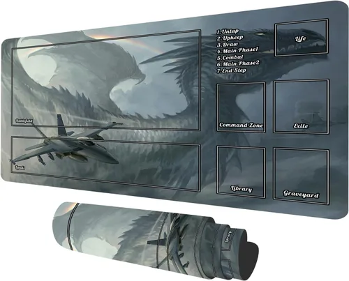 MTG - Tapete de juego con diseño, 23.6 x 13.7 pulgadas, tapete de juego TCG con zonas para juego de cartas intercambiables, superficie de tela lisa,