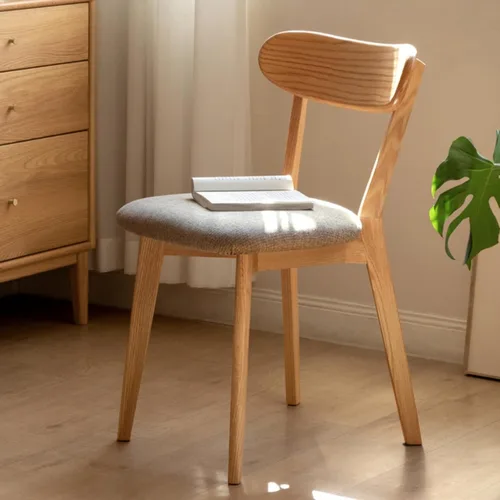 Miniatura 21 de Sillas de comedor 100% de madera de roble macizo, sillas de comedor modernas de mediados de siglo con cojín tapizado, sillas de cocina, comedor