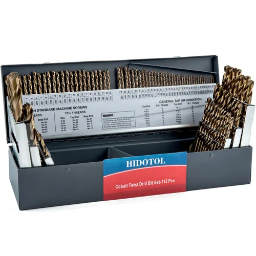 Miniatura 13 de HIDOTOL Juego de brocas de cobalto, 15 unidades + 6 piezas gratis, brocas M35 de alta velocidad para metal endurecido, acero inoxidable, hierro