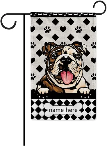 Miniatura 16 de Bandera personalizada de jardín para perro, lindo perro salchicha salchicha, lunares, búfalo, bandera a cuadros para decoración del hogar al aire