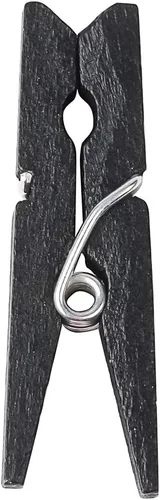 Miniatura 2 de Restaurantware Pinzas para la ropa negras de 1.2 pulgadas, 500 mini pinzas para la ropa, desechables, resistentes, clips de madera de bambú negro