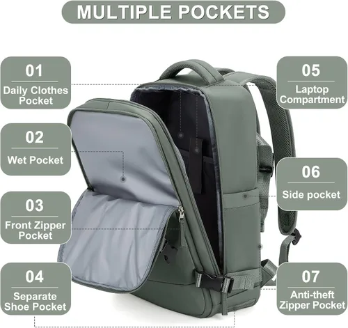 Miniatura 3 de Mochila casual Mochila de viaje, A-verde oliva