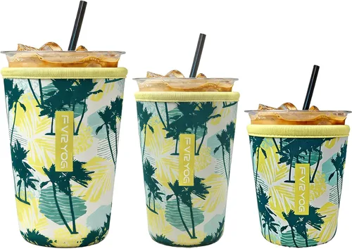 Miniatura 63 de Fundas de neopreno reutilizables aisladas para café helado, fundas para tazas de café helado, fundas para bebidas heladas y calientes