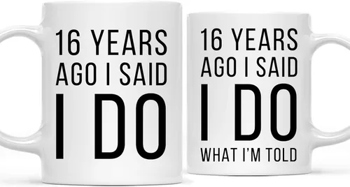 Miniatura 42 de Andaz Press Divertida taza de café de 11 onzas para parejas con texto en inglés "I Said I Do, I Said I Do What I'm Told", paquete de 2 con caja