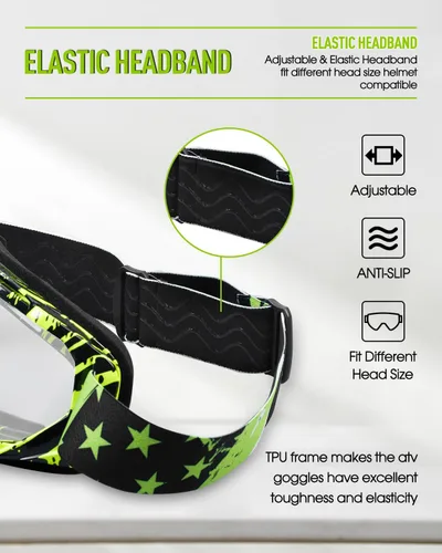 Miniatura 5 de Dirt Bike Goggles Motorcycle Gear ATV Riding Motocross Dirtbike 4-Wheeler Accessories Ski Fit Over The Glasses
