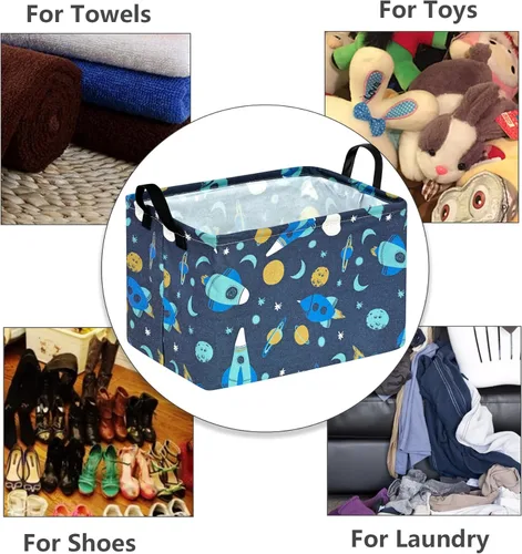Miniatura 6 de Cesta de almacenamiento impermeable para bebé, organizador de juguetes, cubos de guardería para mujeres y niños, cesta para organizar el hogar, Nave