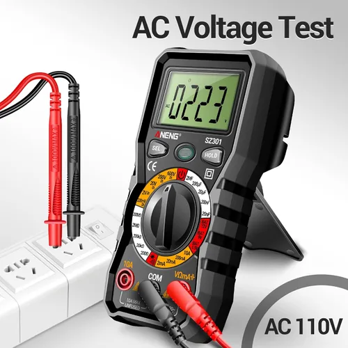 Miniatura 4 de ANENG Multímetro digital con estuche, voltímetro AC DC, medidor de voltios, amperios y ohmios, mide voltaje, corriente, resistencia, continuidad