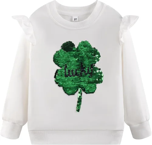 Miniatura 97 de Sudaderas para niñas pequeñas, cuello redondo, sin botones, de manga larga, para invierno, casual, ropa 2T-7T, Dinosaurio