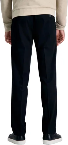 Miniatura 3 de Haggar - Pantalón casual de frente plana de ajuste recto sin plancha color caqui de alta calidad para hombre