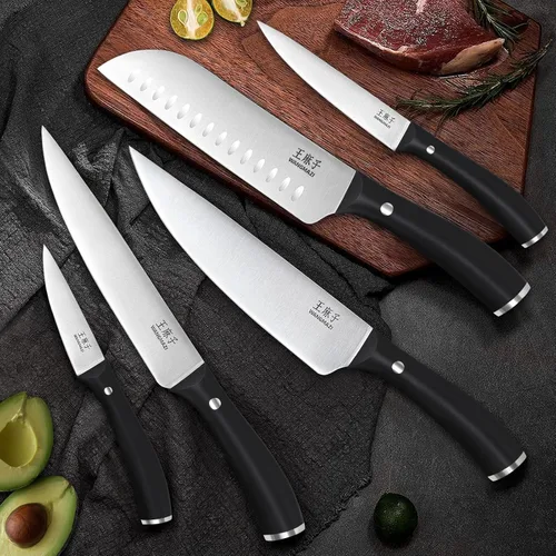 Miniatura 6 de WANGMAZI Juego de cuchillos de chef Premium de alta calidad, mango ergonómico de remache de acero inoxidable de alto carbono, juego de cuchillos