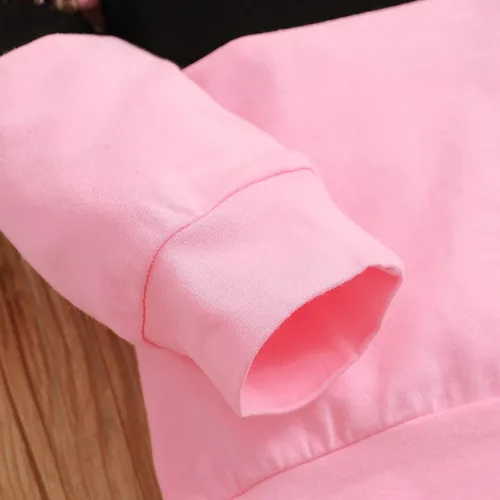 Miniatura 5 de Conjunto de 2 piezas de sudadera para bebé con estampado de leopardo para otoño e invierno