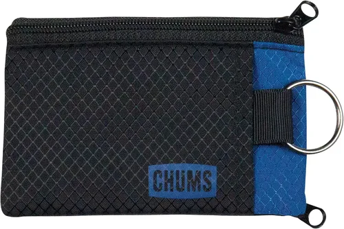 Chums Surfshorts - Cartera ligera y delgada con tarjeta de bloqueo RFID y ventana de identificación transparente, con cremallera, resistente al agua