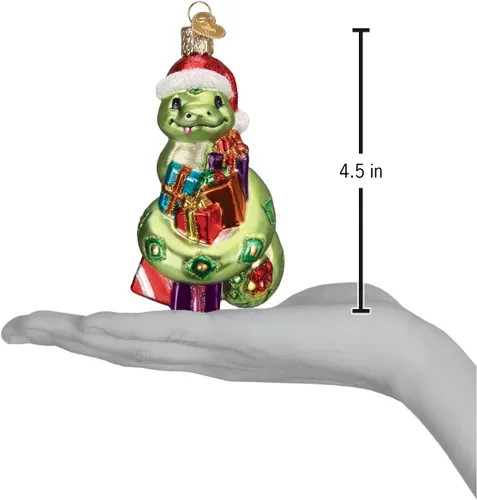 Miniatura 4 de Old World Christmas Adorno soplado de cristal de serpiente de Papá Noel para árbol de Navidad, decoración navideña hecha a mano, colección Santa